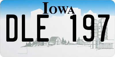 IA license plate DLE197