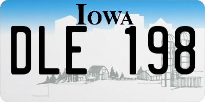 IA license plate DLE198