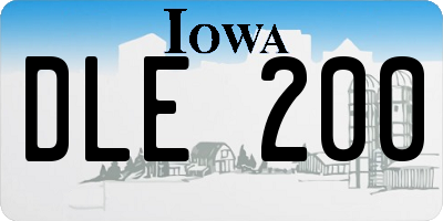 IA license plate DLE200