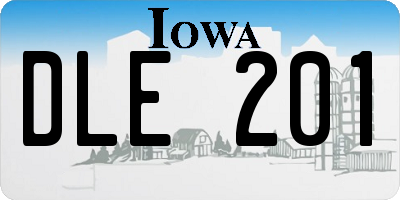 IA license plate DLE201