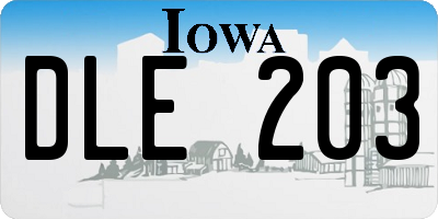IA license plate DLE203