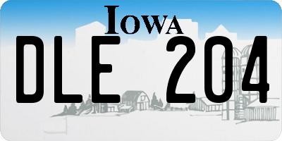 IA license plate DLE204