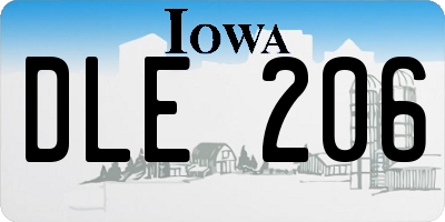 IA license plate DLE206