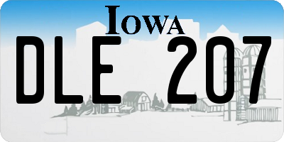 IA license plate DLE207