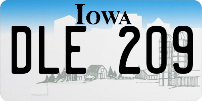 IA license plate DLE209