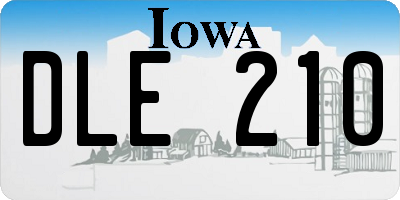 IA license plate DLE210