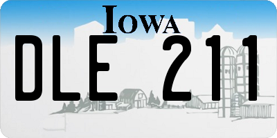 IA license plate DLE211