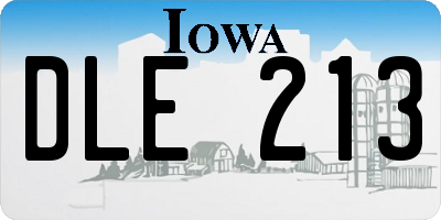 IA license plate DLE213