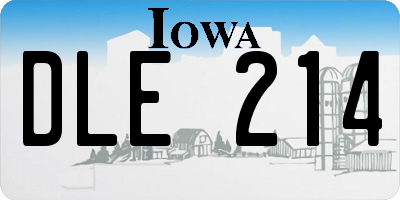 IA license plate DLE214