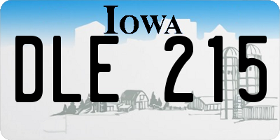 IA license plate DLE215