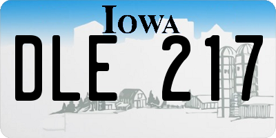 IA license plate DLE217