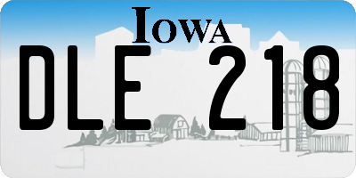 IA license plate DLE218