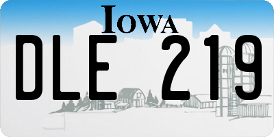 IA license plate DLE219