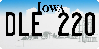 IA license plate DLE220