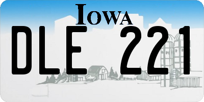 IA license plate DLE221