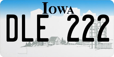 IA license plate DLE222