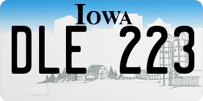 IA license plate DLE223