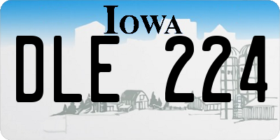 IA license plate DLE224