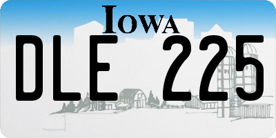 IA license plate DLE225