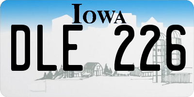 IA license plate DLE226