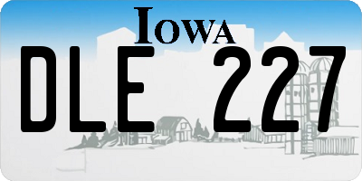 IA license plate DLE227