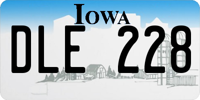 IA license plate DLE228