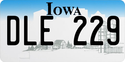 IA license plate DLE229