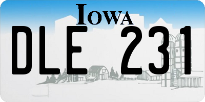 IA license plate DLE231