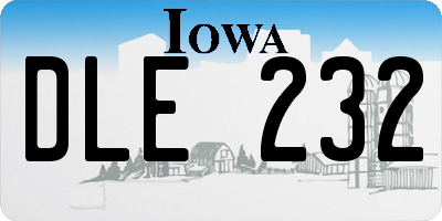 IA license plate DLE232