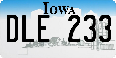 IA license plate DLE233