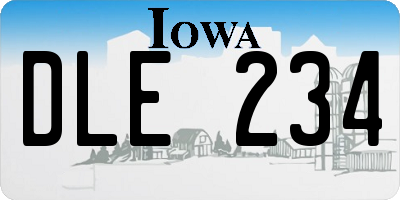 IA license plate DLE234