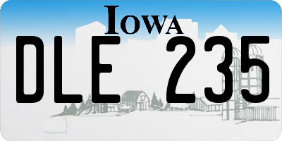 IA license plate DLE235