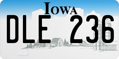 IA license plate DLE236
