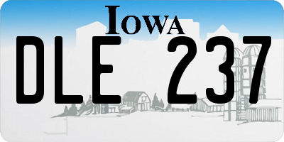 IA license plate DLE237