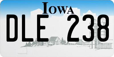 IA license plate DLE238