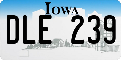 IA license plate DLE239