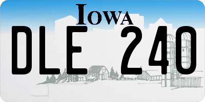 IA license plate DLE240