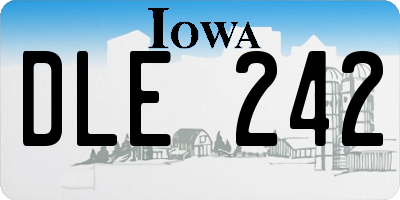 IA license plate DLE242