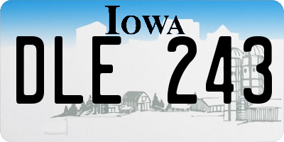 IA license plate DLE243