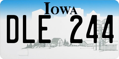 IA license plate DLE244