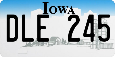 IA license plate DLE245