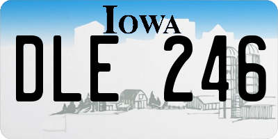 IA license plate DLE246