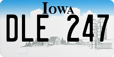 IA license plate DLE247