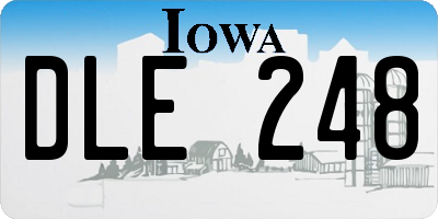 IA license plate DLE248