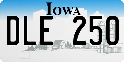 IA license plate DLE250