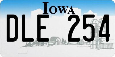 IA license plate DLE254