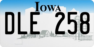 IA license plate DLE258