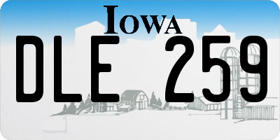 IA license plate DLE259