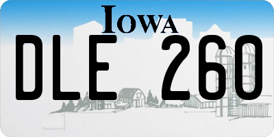 IA license plate DLE260