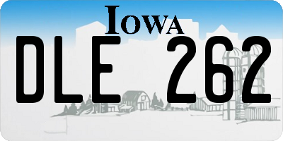 IA license plate DLE262